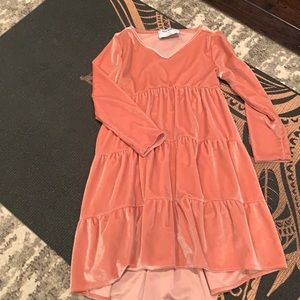 Girls pink velour dress